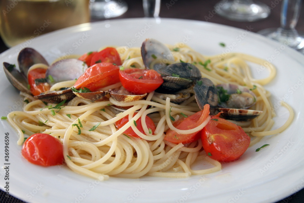 Spaguetti with fruti di mare Santa Teresa di Gallura in  Sardini