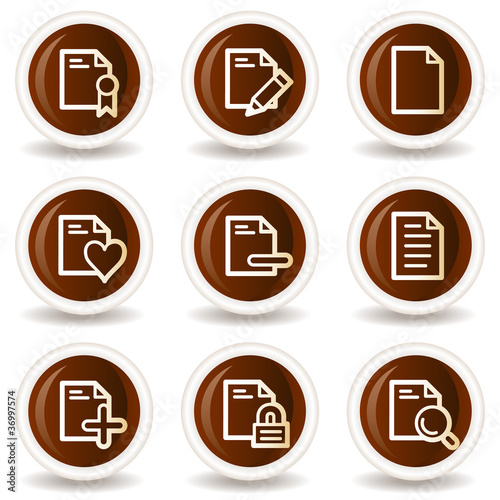 Document web icons set 2, chocolate buttons