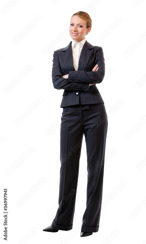 Full body portrait of business woman, isolated Full body portrait of business woman, isolated