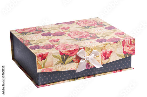 Vintage gift box with bow