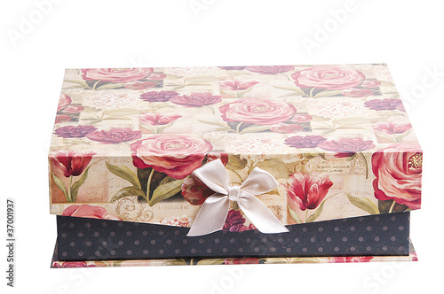 Vintage gift box with bow