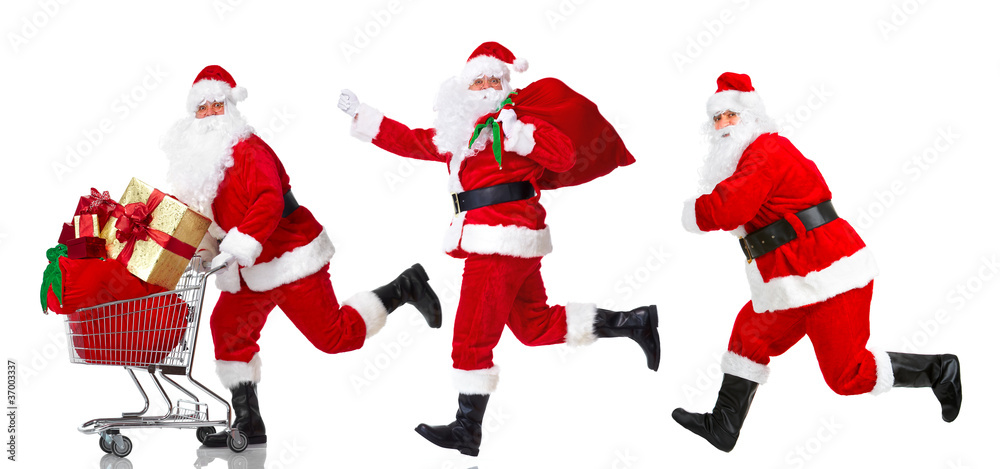 Santa Claus with a shopping cart.. Santa Claus with a shopping cart..