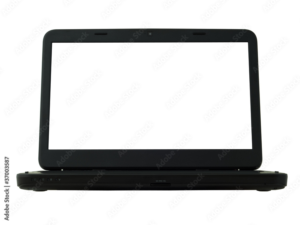 Front view of black notebook isolated Front view of black notebook isolated