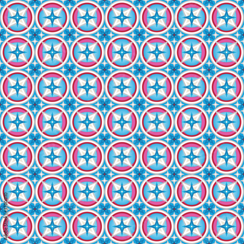 Pattern with stars and circles