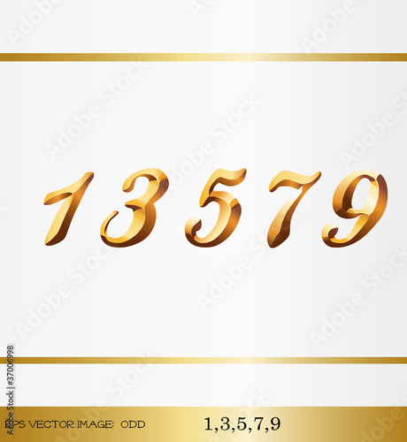 eps Vector image: odd　1,3,5,7,9