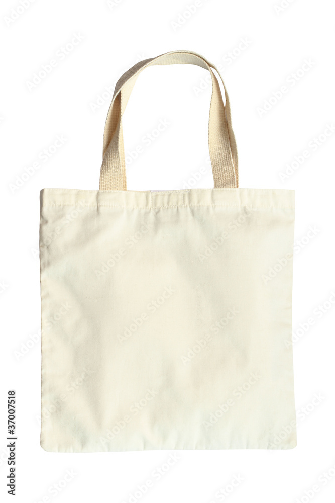 Fabric bag isolated on white background