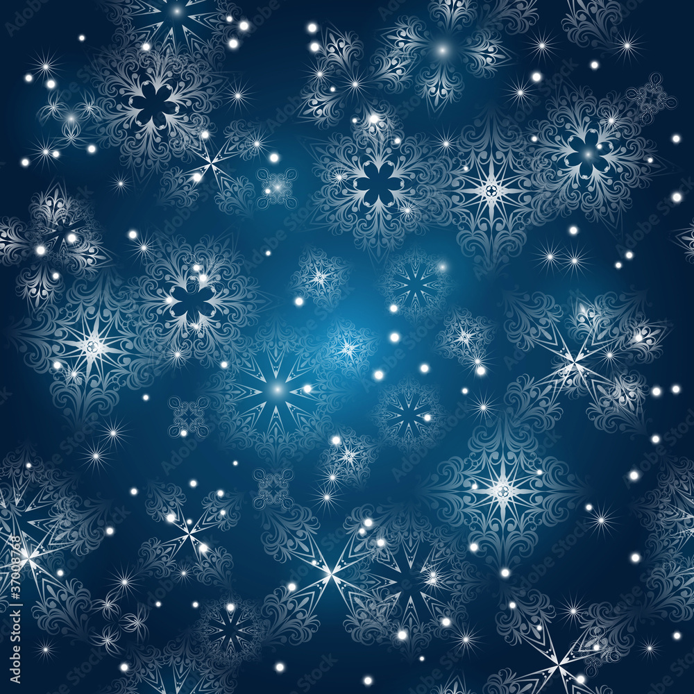 vector seamless background with snowflakes at the winter sky vector seamless background with snowflakes at the winter sky