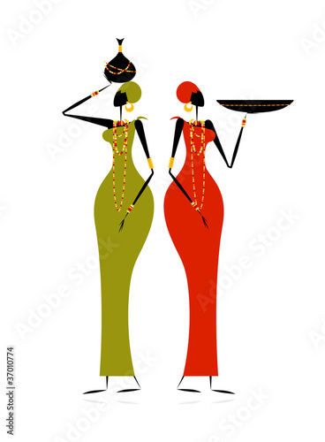 Ethnic women with jugs