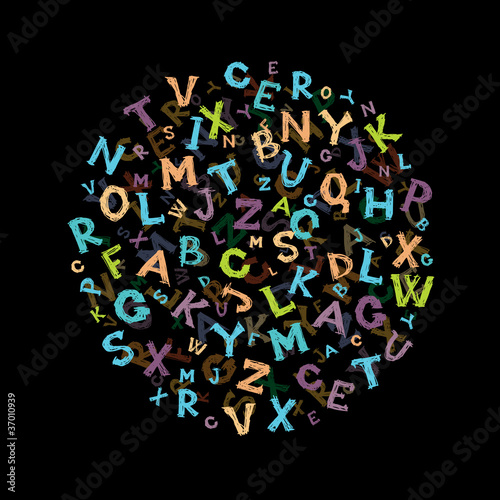 Sketch frame with letters for your design