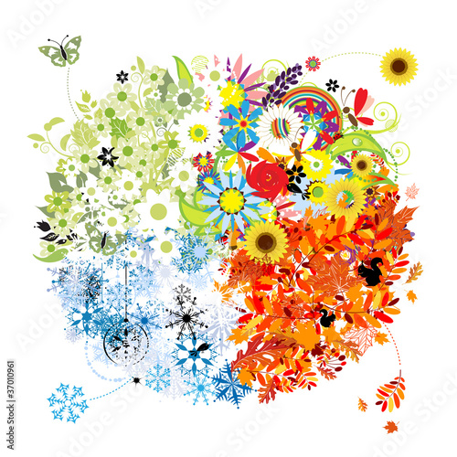 Four seasons - spring, summer, autumn, winter.