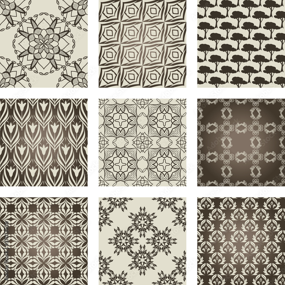 set of 9 seamless patterns. set of 9 seamless patterns.