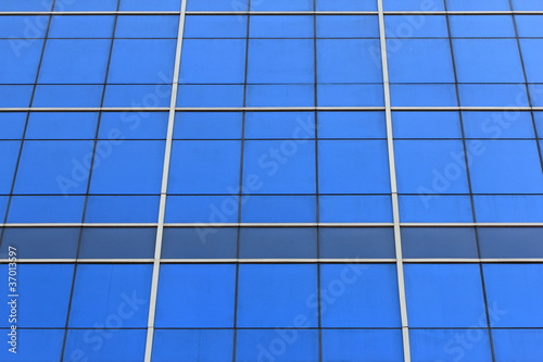 blue glass window