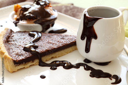 Fotografie Tart Slice With Chocolate
