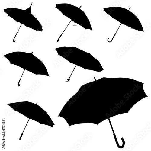 umbrella black silhouette vector