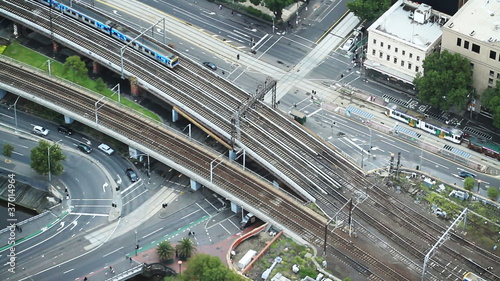 Time-lapse city traffic from bird view