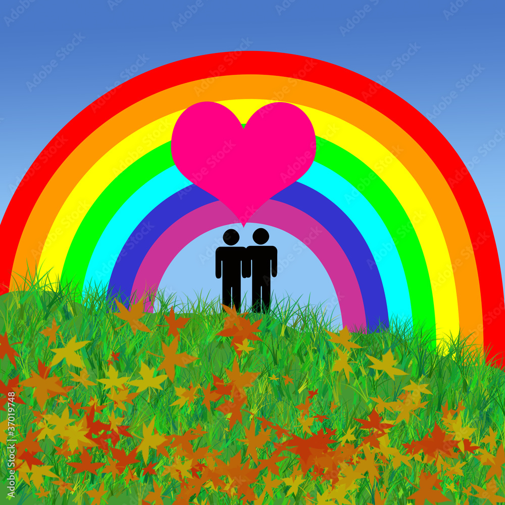 pareja de gays enamorados ilustración de Stock | Adobe Stock