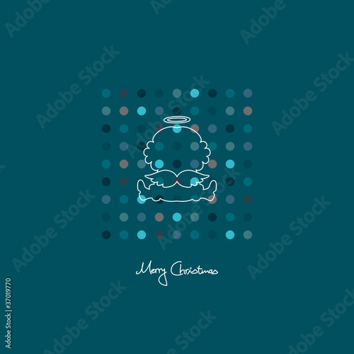 Sitting Angel Pattern Turquoise