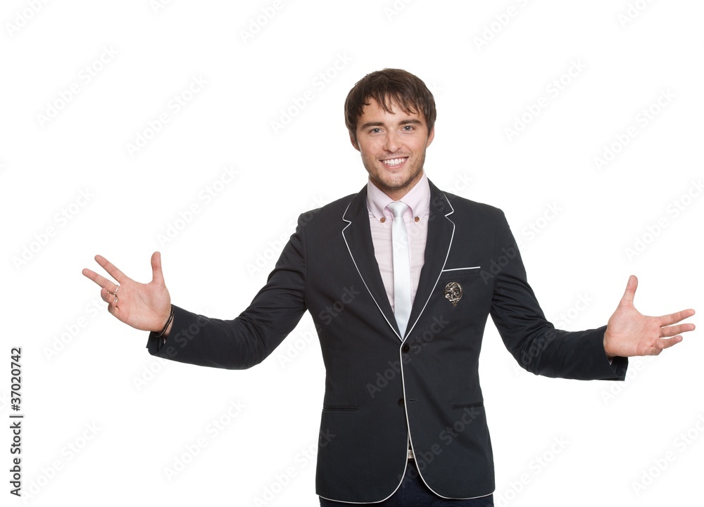 Handsome young man isolated on white. Handsome young man isolated on white.