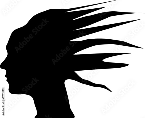 feminine head silhouette
