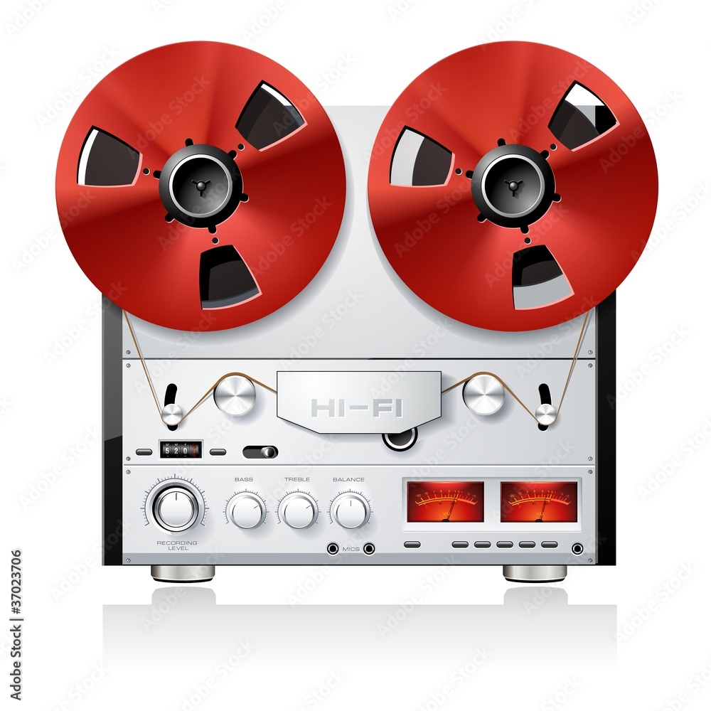 Vintage analog Stereo reel to reel tape deck player recorder vec