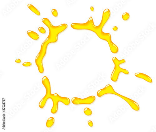 Round splash of fresh orange juice.