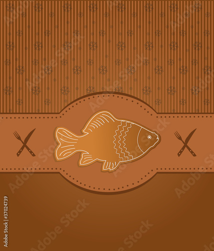 menu card gingerbread fish carp