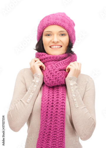 beautiful woman in winter hat