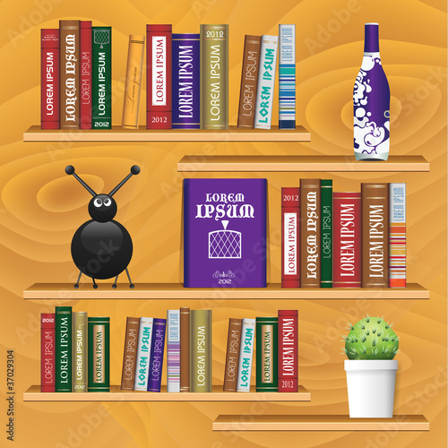 Vector bookshelf for exhibit