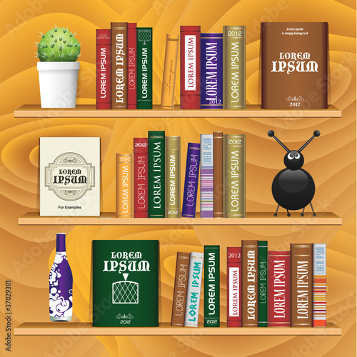 Vector bookshelf for exhibit