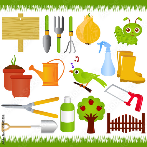 Vector Icons : Gardening, and garden tools / equipments