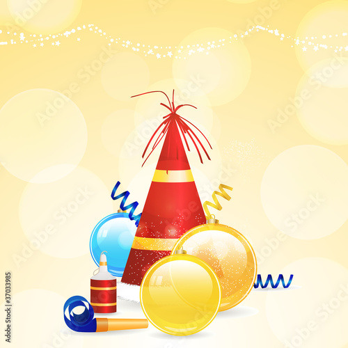 Christmas party hat and streamers