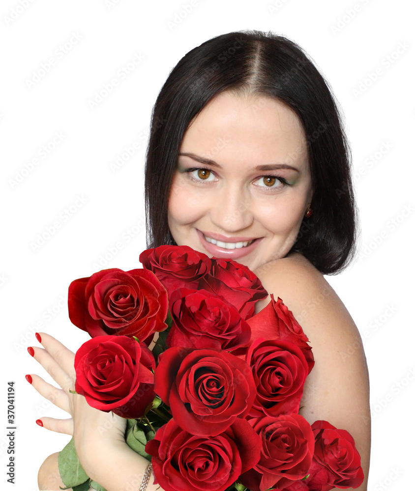 Woman with roses Woman with roses