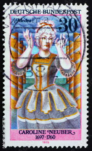Postage stamp Germany 1976 Caroline Neuber as Medea