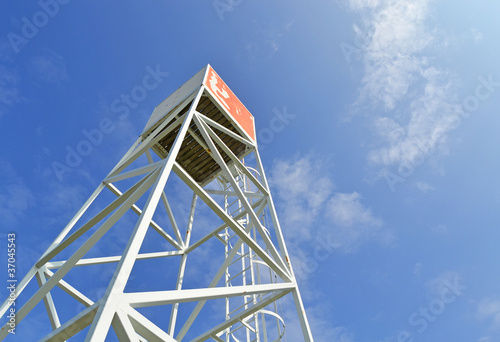 Lookout tower with blue sky