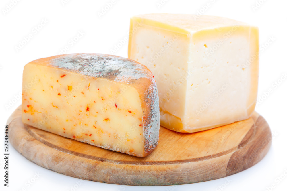 cheese on white background