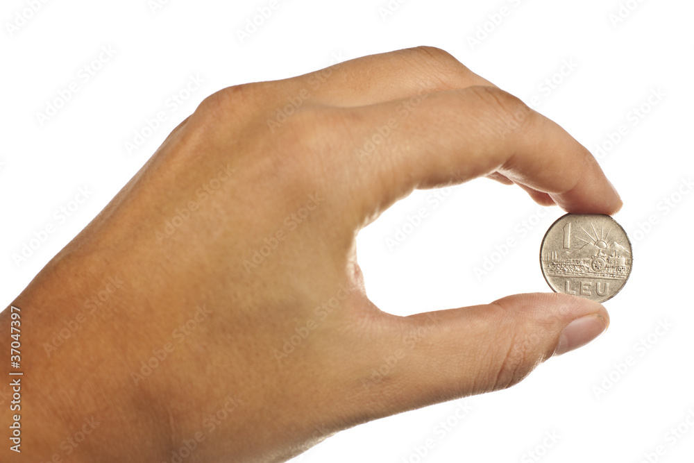 Hand and coin