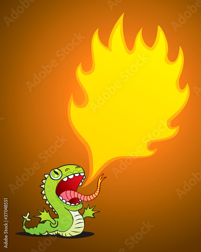 Dragon spewing flames