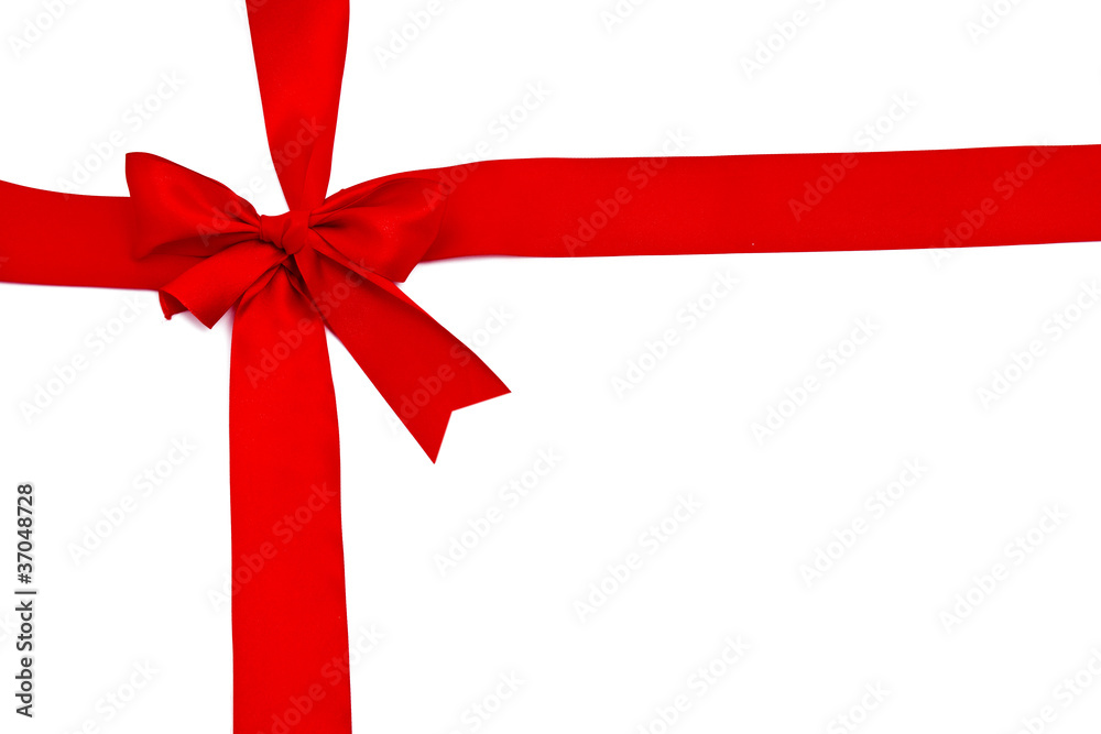 Red ribbon with bow isolated ob white Red ribbon with bow isolated ob white