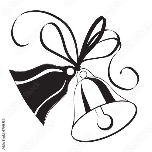 Bell sketch for  Christmas or wedding with bow
