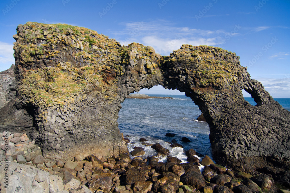 Volcanic rock arch in Iceland