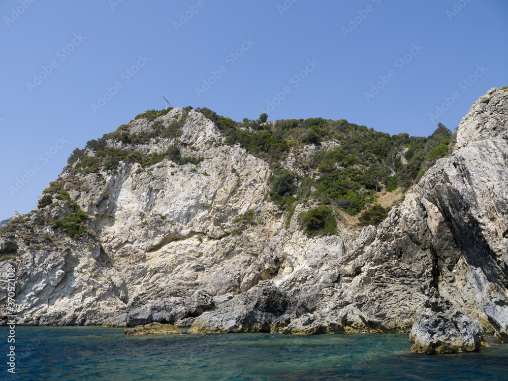 Rocky Coastline of the Island of Corfu Greece