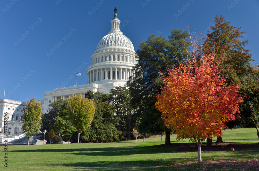 Washington DC, Capitol building in autumn