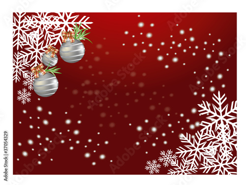 Red background with silver decoration