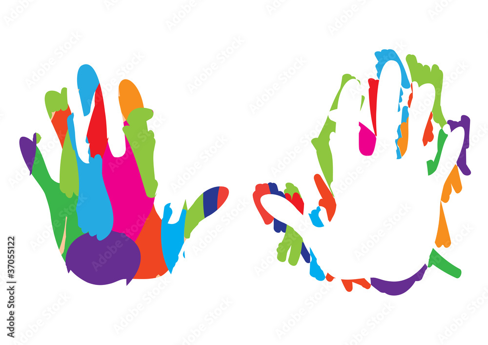 les mains et la peinture