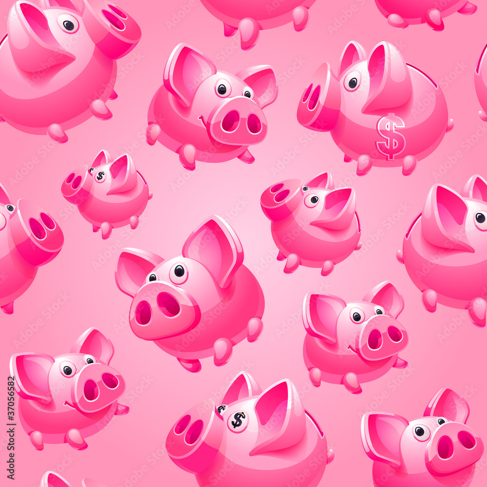 Bank on pink background, seamless, wrapping paper Bank on pink background, seamless, wrapping paper