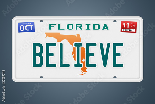 Nummernschild Florida Believe