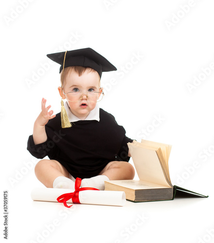 Baby in academician clothes...