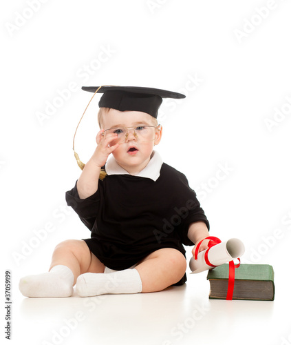 Baby in academician clothes...