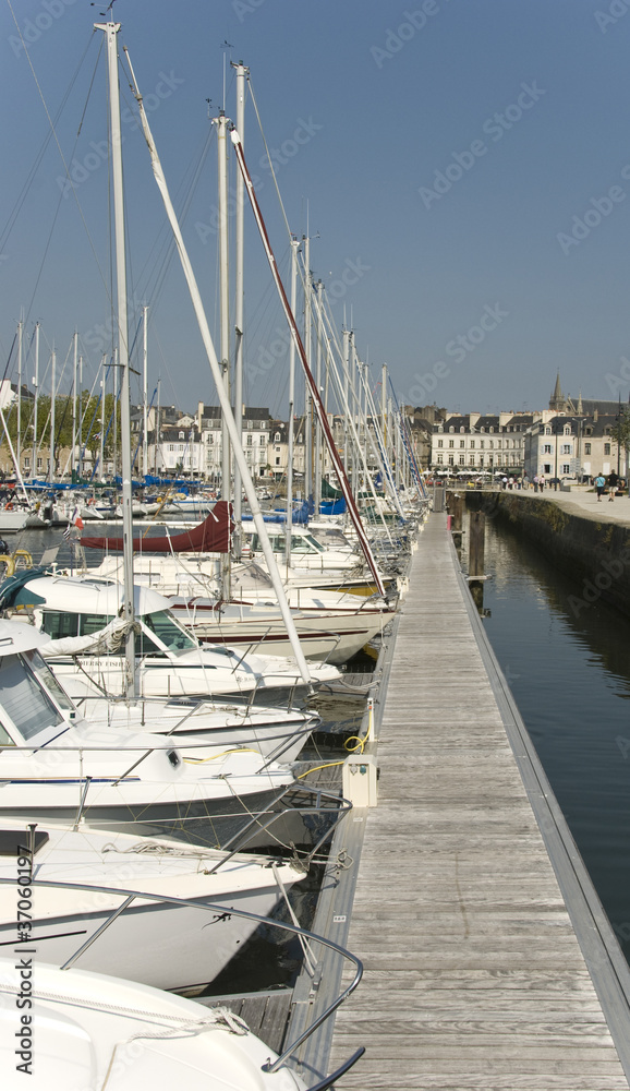 Harbor with sailboats. France