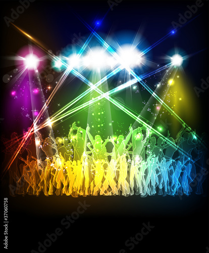 Abstract party sound background with dancing people #37060758